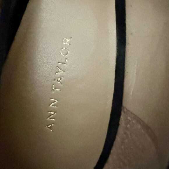 ANN TAYLOR | Mila Leopard Print Calf Hair Pumps Stiletto Heels Brown Black | 8 - Picture 8 of 10